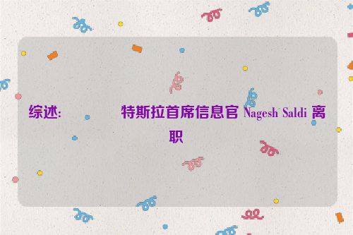 综述:🎅特斯拉首席信息官 Nagesh Saldi 离职