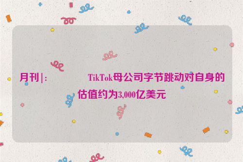 月刊|:👛TikTok母公司字节跳动对自身的估值约为3,000亿美元