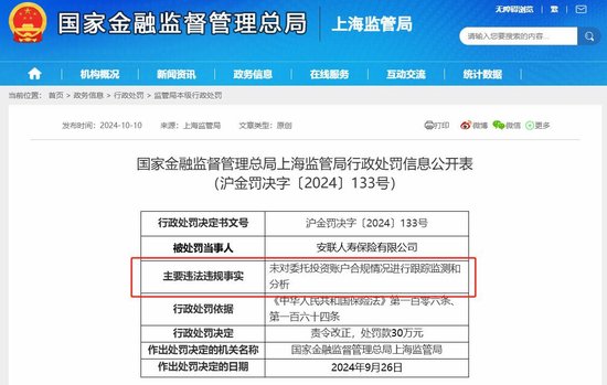 要点:🚷监管首罚“委托投资账户合规”问题 安联人寿被双罚37万 “合转外”后盈利能力仍在滑坡